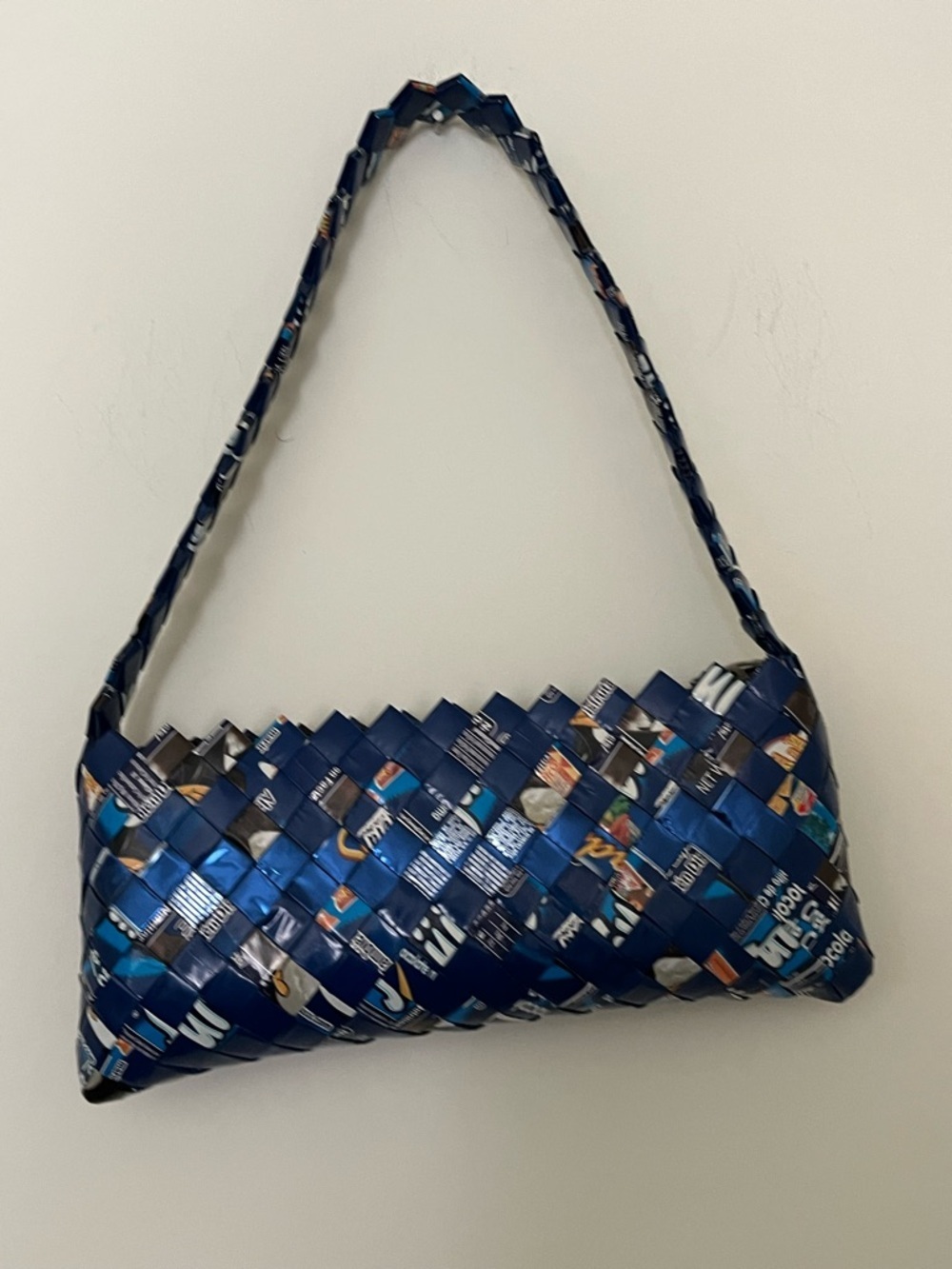 Vintage 90s Y2K Upcycled Candy Wrapper Rave Grunge Baguette Bag